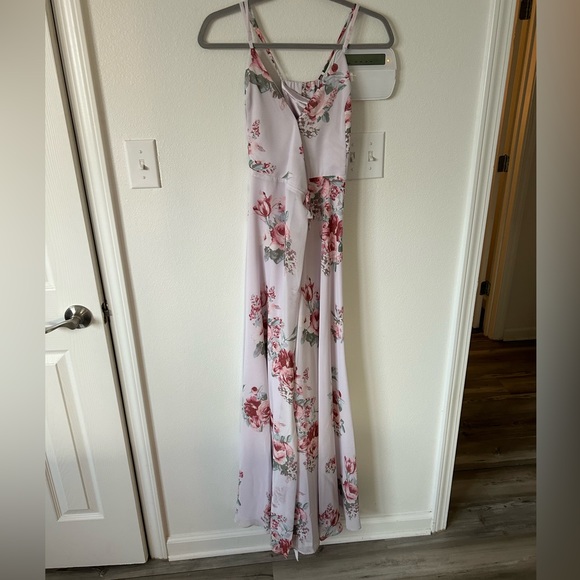 LULUS: Lavender floral wrap maxi dress - Picture 5 of 8